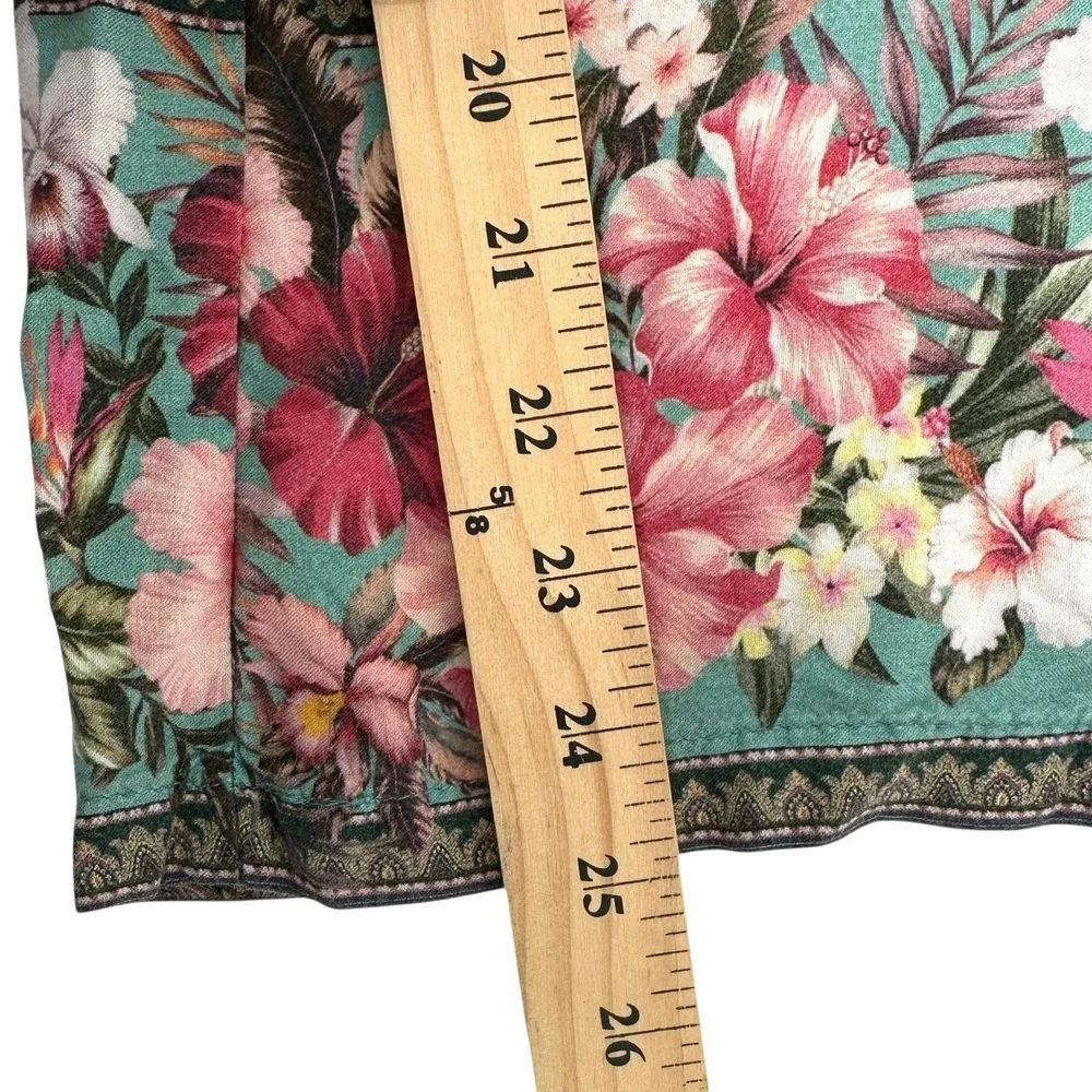 Farm Rio Honolulu Jumpsuit Size Small Green Floral Motif‎ Coastal Boho Global